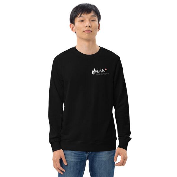 unisex organic sweatshirt black front 2 638cf77c7265b