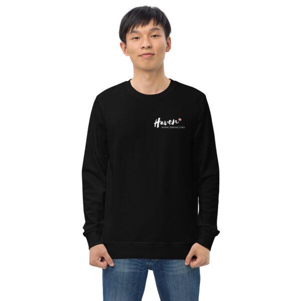 unisex organic sweatshirt black front 638cf77c724a0
