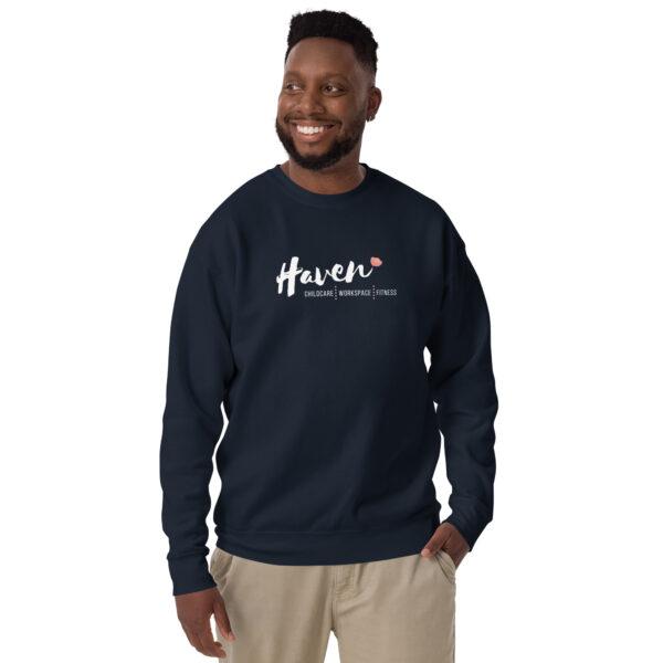 unisex premium sweatshirt navy blazer front 638d144979729