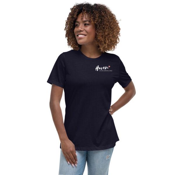 womens relaxed t shirt navy front 638cf30cdab50